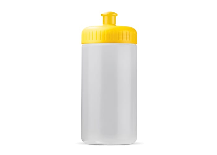 Bidon de sport personnalisable bioplastique 500ml Transparent / Jaune